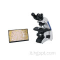Microscopio binoculare biologico con fotocamera da 5 MP